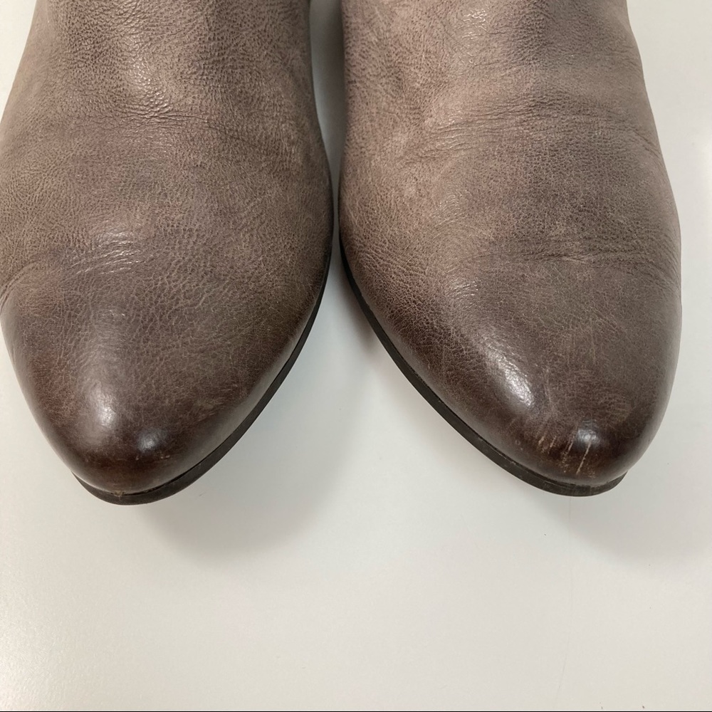 Paul Green Taupe Grey leather boots booties handmade sUK 6  US 8.5 8 1/2  B032 - Picture 5 of 15